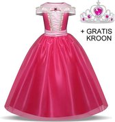 Mooie Doornroosje jurk Prinsessenjurk Maat: 98/104 (3-4 jaar)+ kroon + staf + handschoenen verkleedkleding meisje