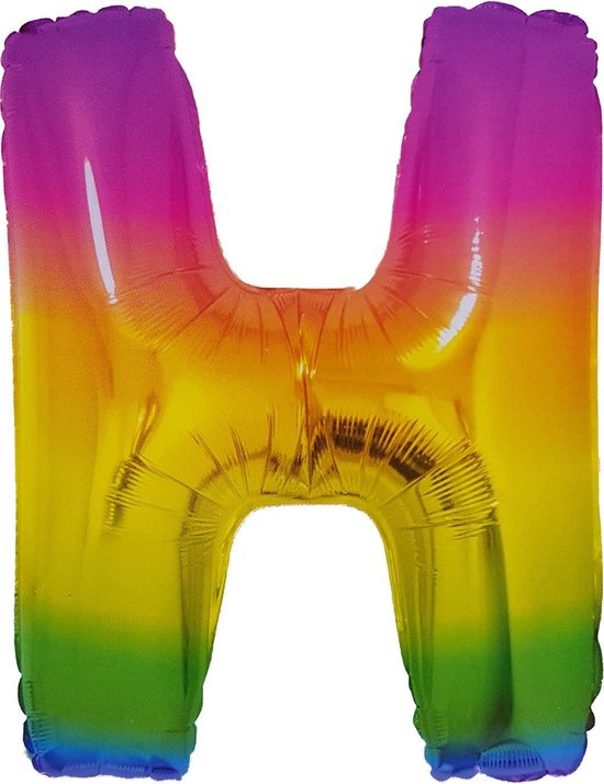 Folieballon Letter H Yummy Gummy Rainbow 34 Inch / 86 Cm