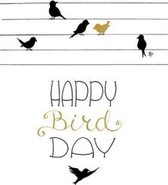 Kaart - A6 - 10x15cm - Met envelop - Happy bird day - Vieren - Verjaardag - Majestic Ally - 12 stuks