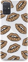 Samsung Galaxy A71 hoesje TPU Soft Case - Back Cover - Rebell Leopard Lips (leopard lippen)