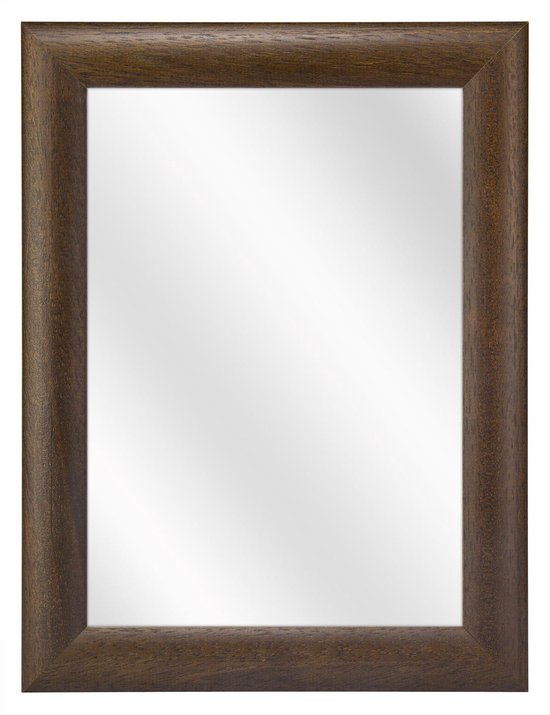 Miroir avec cadre rond en bois - Colonial - 40x60 cm