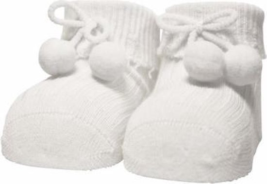 iN ControL NEWBORN socks POMPOM white