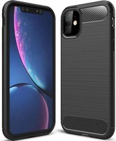 Luxe Back cover voor Apple iPhone 11 Pro – Zwart – Geborsteld TPU Carbon Case