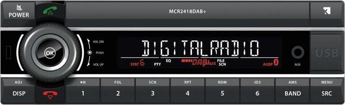 Kienzle MCR2418DAB+ - 24 volt - 1DIN autoradio - DAB+ - FM - Bluetooth -  USB - Premium... | bol.com