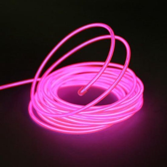 EL Wire / Draad - Roze / Pink 10 meter - met 6 volt omvormer