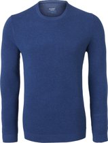 OLYMP modern fit trui katoen - O-hals - blauw structuur -  Maat: 4XL