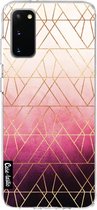 Casetastic Samsung Galaxy S20 4G/5G Hoesje - Softcover Hoesje met Design - Pink Ombre Triangles Print