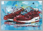 JosHOppe Poster - Nike Air Max Parra Cherrywood Painting - 51 X 71 Cm - Multicolor