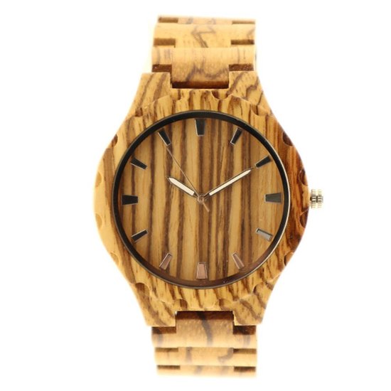 Horloges Heren MICGIGI Houten Horloge Bamboe Analoog Kwarts