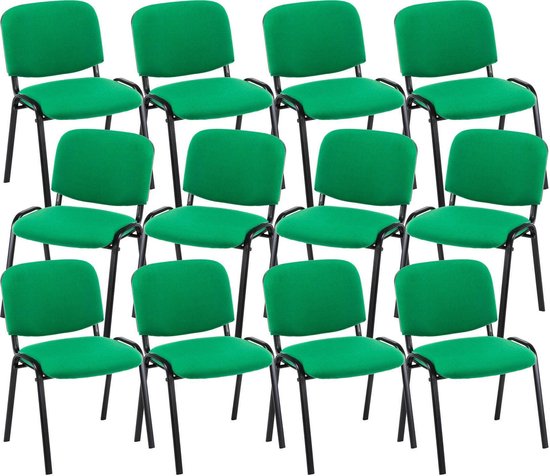 Clp Ken 12x Stapelbare Eetkamerstoel Stof Groen Clp Ken 12x Stapelbare Eetkamerstoel Stof Groen