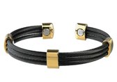 Magneet Armband Trio Cable Black Gold