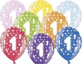 30x stuks verjaardag ballonnen 1 jaar thema met sterretjes - Feestartikelen/versiering