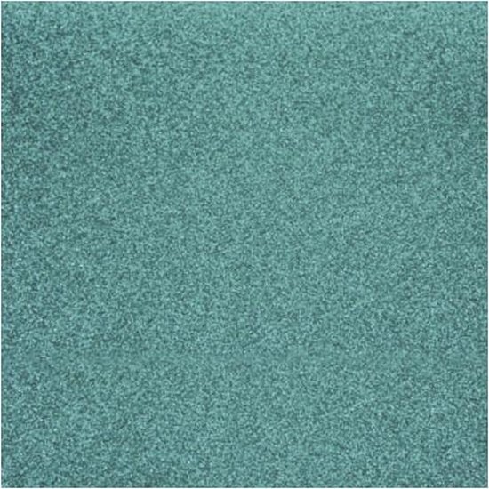 5x stuks turquoise blauw glitter papier vellen 30.5 x 30.5 cmm - Hobby scrapbooking artikelen