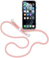 Hoesje met Koord voor iPhone 11 PRO Telefoon / Mobiel | Pink - Roze| Backcover - Cover - Case - Ketting - Strap