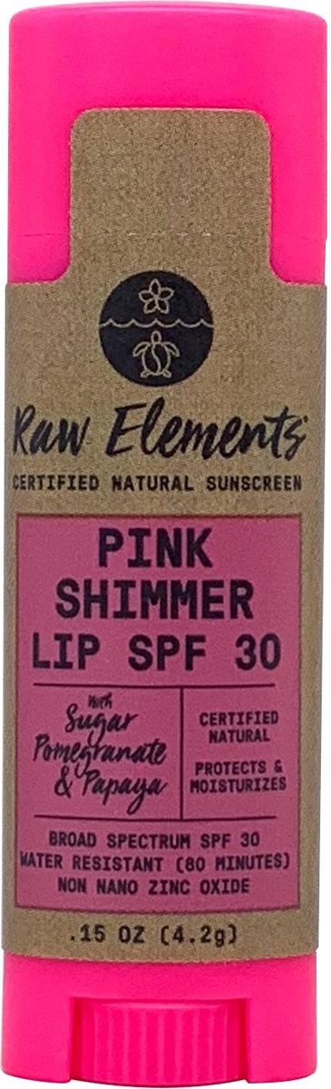 Raw Elements Natuurlijke Zonbescherming - Pink Lip Shimmer - SPF 30