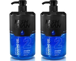 Nish Man Shaving Gel Scheergel- 1000 ml- 2 Stuks