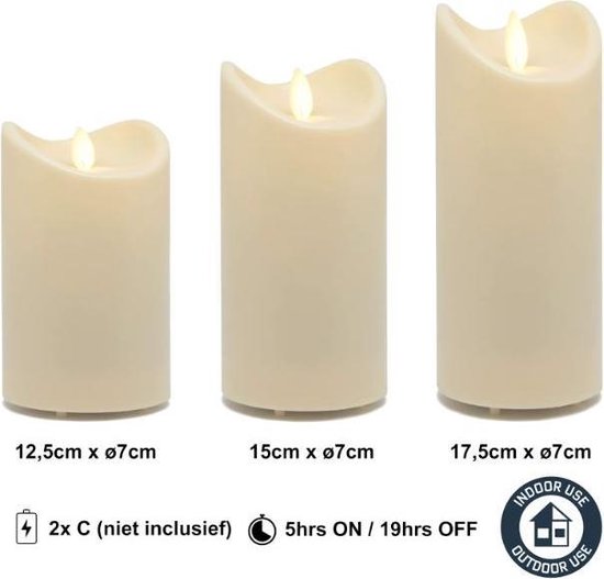 Yoghurt Kwelling cabine Movinflame LED kaars voor buiten 12,5cm - (met echt bewegende vlam...) |  bol.com
