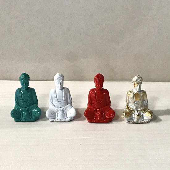 Buddhabeeld, boeddha, Buddha klein wit 10cm, boeddha wit | bol.com