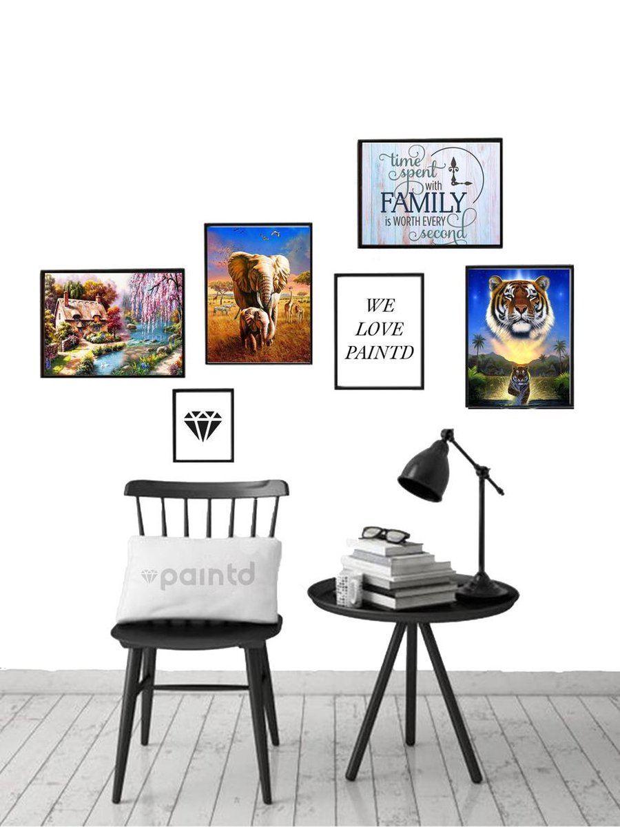 Lion King Tijger Natuur - VIERKANT - 30x40cm - Diamond Painting Volwassenen - Paintd — afbeelding 6