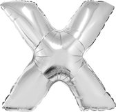 Grote folie ballon letter X Zilver