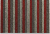 Outdoor vloerkleed Inuci met "Eco", pvc vrije rugzijde, kleur "Tomato Grey Striped", 150 cm x 100 cm.