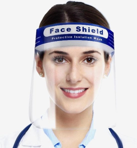 10 x Face Shield Gezichtscherm - Beschermkap voor gezicht - transparant
