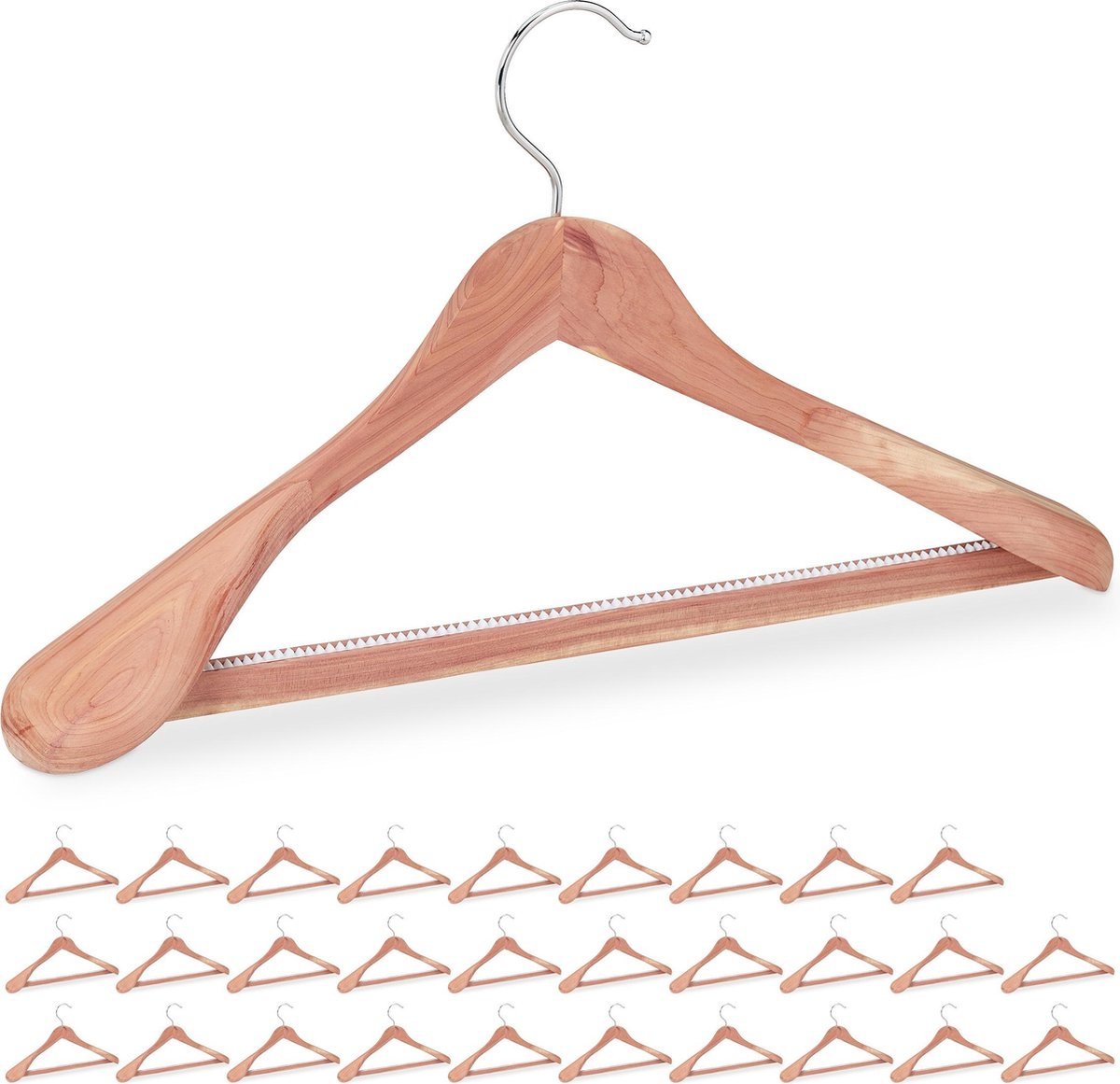 relaxdays 30x kleerhangers hout kledinghangers anti motten