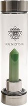 Health Crystal - 550 mL - Luxe Waterfles met Kristal - Green Fluorite - Detox - Verfrissende Smaak aan je Water - Helpt met herstellen