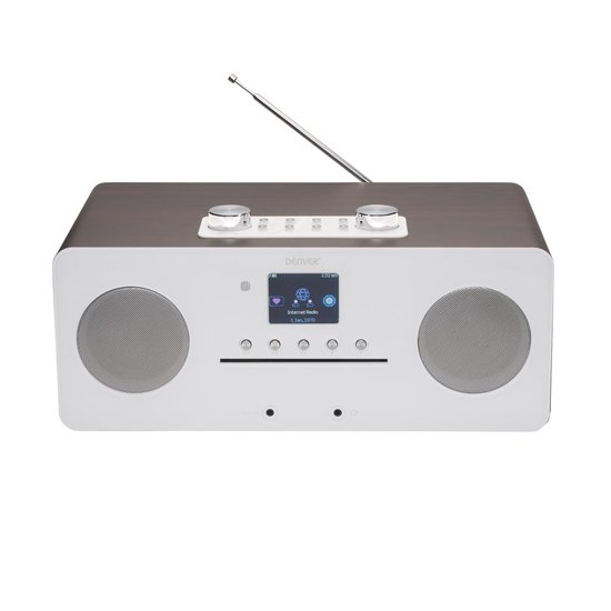 Foto: Denver mir 260 darkwood microsysteem met radio en bluetooth hout zilver