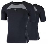 Rogelli Core 2-pack Ondershirt - Korte Mouwen - Unisex - Zwart - Maat 2XL