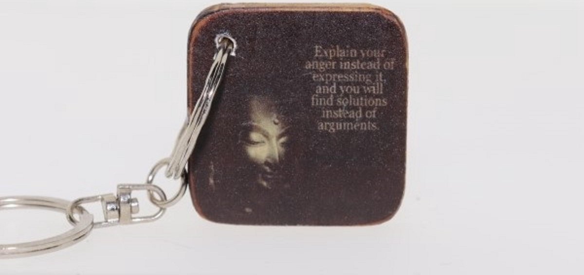 Quote sleutelhanger 3x3 cm Explain your anger