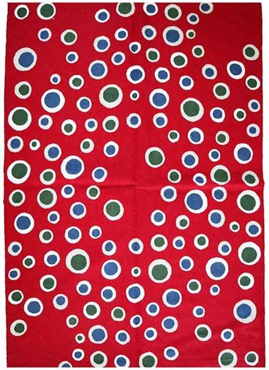 Wollen tapijt Red bubble 120 x 180 cm handgemaakt