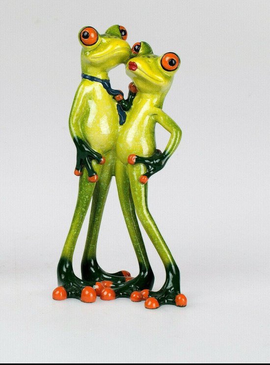 Figurine grenouille en couple amoureux 18 cm
