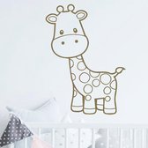 muursticker baby Giraffe - 90x108cm - Goud - woordsticker.com