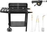 NiceGrillz - Houtskool Barbecue - BBQ - Grill wagen - Verrijdbaar - Inclusief accesoire set