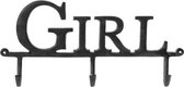 Kapstok met 3 kapstokhaken Girl Riverdale 40 x 28 cm zwart - Wandkapstokken voor meisjes