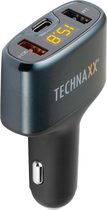 Technaxx TE18 3-poorts autolader, USB, USB met QuickCharge 3.0 en USB-C-Poort Car Charger met display