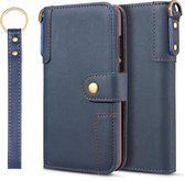 Koeienhuid textuur horizontale flip lederen tas voor Galaxy S10, met houder & kaartsleuven & portemonnee & sling (blauw)