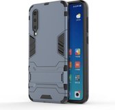 Schokbestendige pc + TPU-hoes voor Geschikt voor Xiaomi Mi 9 SE, met houder (marineblauw)