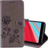 Rose reliÃ«f horizontale flip milieu PU lederen tas voor Xiaomi Redmi S2, met houder & kaartsleuven & portemonnee (grijs)