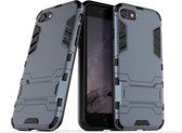 Voor iPhone SE2 PC + TPU schokbestendige beschermhoes met houder (marine)