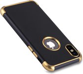 Let op type!! For iPhone X Electroplating Soft TPU Protective Back Cover Case(Black + Gold)