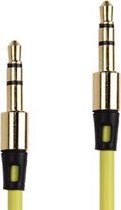 3,5 mm vergulde jack oortelefoonkabel voor iPhone / iPad / iPod / MP3, lengte: 1 m (geel)