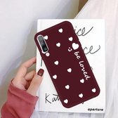 Voor Galaxy A70 Smiling Love Heart Pattern Frosted TPU beschermhoes (wijnrood)