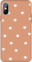 Voor iPhone XS / X Meerdere Love-hearts patroon kleurrijke frosted TPU telefoon beschermhoes (koraal oranje)