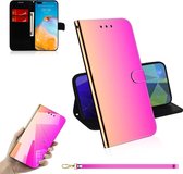 Voor Huawei P40 Pro Lmitated Mirror Surface Horizontal Flip Leather Case met houder & kaartsleuven & Wallet & Lanyard (kleurverloop)