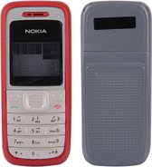 Volledige behuizing (voorkant + middenkader + batterij achterkant) voor Nokia 1200/1208/1209 (rood)