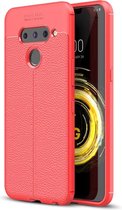 Litchi Texture TPU schokbestendige hoes voor LG V50 (rood)