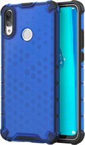 Honeycomb Shockproof PC + TPU Case voor Huawei Y9 (2019) (Blauw)