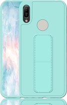 Voor Huawei Y6 (2019) schokbestendige pc + TPU beschermhoes met polsband en houder (groen)